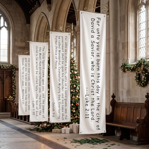 Irenare 4 pack Christmas Christian Nativity Backdrop for Church Wall