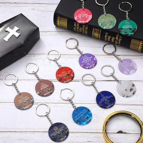 Janmercy 120 Pcs Acrylic Christian Keychain Bulk for Women - style: Classic