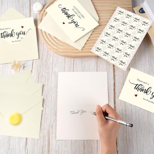 Thank You Cards Bulk with Envelopes Stickers Appreciation Cards Notes - color: simple thank you card, size: 24pcs