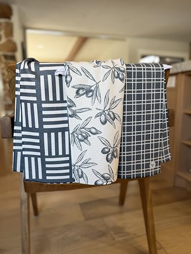 Kitchen Towels, Dish Towels for Kitchen, 3 Pc Kitchen Towel Set - color: Gray