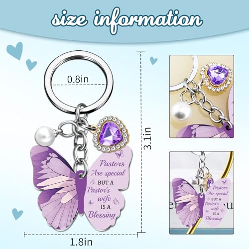 OEHEDOU Butterfly Gifts Keychain For Women Men Family Members Memorial Gift - color: Deep Purple Women