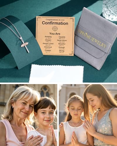 UPROMI Faith, Love & Blessings – Baptism & Confirmation Gifts Infinity Cross Necklace for Women & Girls, Christian Jewelry - style: Confirmation