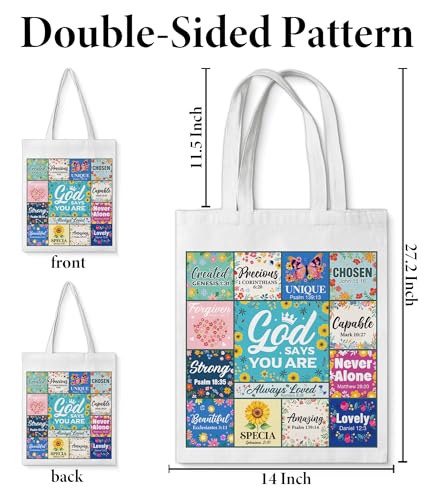 Aesthetic Canvas Tote Bag for Women Man,Christian Bible Verse Reusable Grocery Shoulder Bag for Shopping Work Travel - color: Christian 06