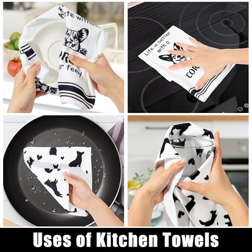 R HORSE Corgi Kitchen Dish Towel Set- 5Pcs Cute Corgi Cleaning Dishcloth Animal Dog Absorbent Bar Quick Dry Hand Towel Tea Towels for Dog Lovers Hostess Bathroom Kitchen Home Decors - color: Corgi B