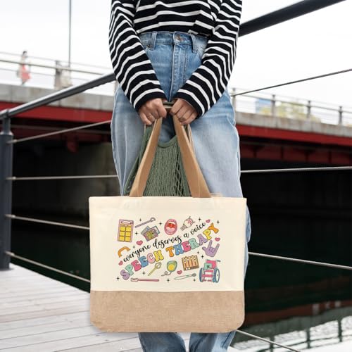 Tote Bag, Gifts for Women Friends Girlfriend Coworker Wife Mom Reusable Tote Bags Birthday Thank You Gift - color: Speech Therapy