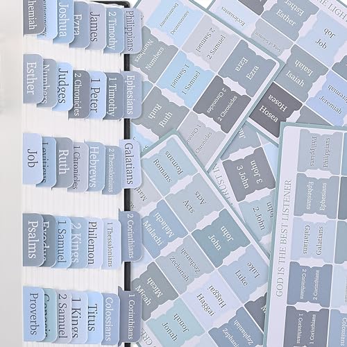 Mr. Pen- Laminated Bible Tabs, 75 pcs, Easy-to-Read & Apply - color: Blue Shades