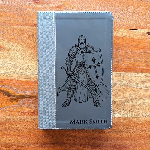 Farm and Posh Personalized NIV Personal Bible with Crown of Thorns | Large Print (Black Knight Standing Solo) - color: Black Knight Standing Solo