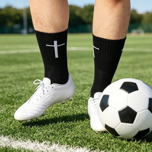 6 Pairs Christian Cross Socks Prayer Stockings with Bible Verse for Church & Daily Wear Christian Gift for Christmas - color: Philippians 4:13 - Black