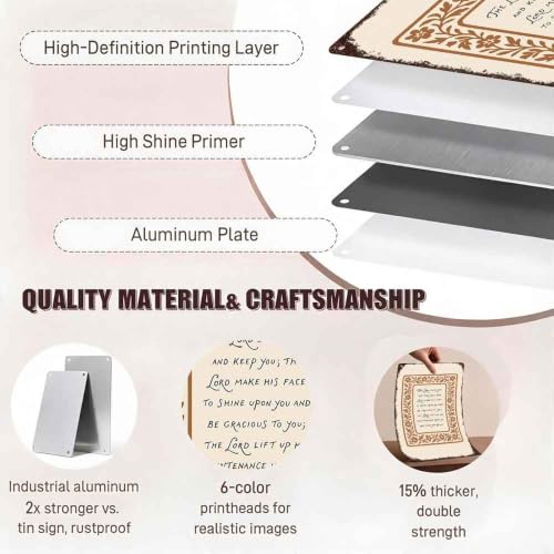 Christian Blessing Verse Aluminum Metal Sign 8 x 12 Inch