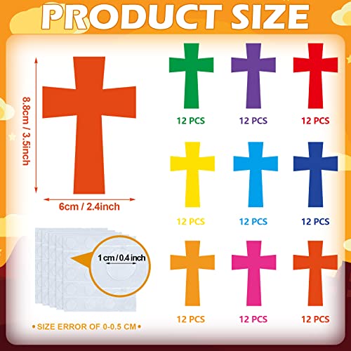 Geyee 108 Pcs Cross Cutouts Paper Bulletin Board Decor 3.5 in Die Cut - size: 3.5 Inches, style: Cross