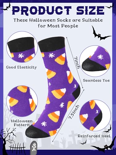 Ramede 48 Pairs Halloween Socks Bulk for Women Men Gifts Novelty
