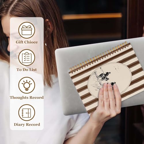 SAFDSGFDB Stripe Spiral Notebook Journal5.5x8.3, Hardcover Journal Notebook for Work Study Office Note Taking - color: Stripe western