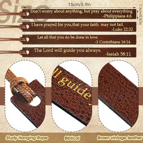 Skyygemm 10 Pcs Christian Bookmarks Christmas Gift for Women, Brown - color: Brown