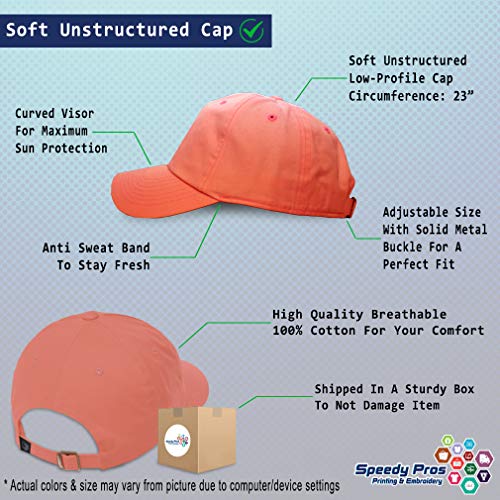 Soft Baseball Hat Embroidered Dad Hat Chaplain Cross Jesus God Christian Faith Men & Ladies Baseball Cap - color: Coral Personalized Text Here