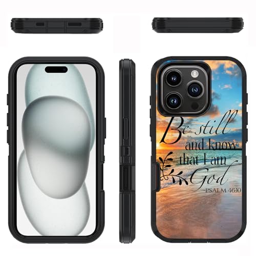 Designed for iPhone 16 Pro Max Case, Military Grade Heavy Duty 3-Layer Shockproof Drop Full-Body Protective Phone Cover for iPhone 16 Pro Max (6.9" 2024), Quotes Bible Verse Psalm 46:10 - color: Quotes Bible Verse Psalm 46:10, size: iPhone 16 Pro Max 6.9"