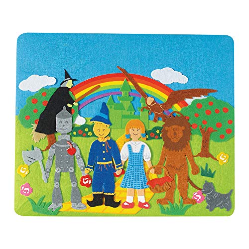 Constructive Playthings Classic Stories Felt Board Story Sets, Flannel Board for Preschool Learning Activities, With Three Little Pigs, Goldilocks, Red Riding Hook, Red Hen and Gingerbread Boy, 3+