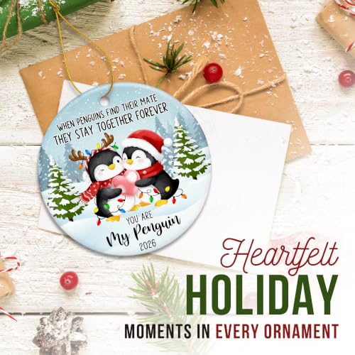 Penguin Couple Ornament 2026 - Our First Christmas Ornament for Couples - color: Penguin 2