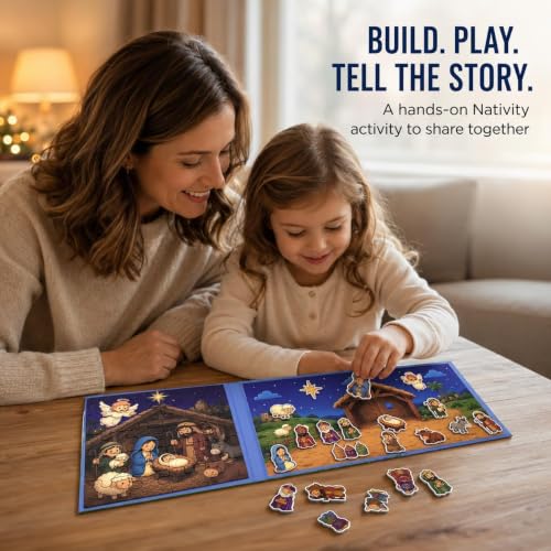 Travofun 20-Piece Magnetic Nativity Puzzle & Playset, Bible Story, Ages 3-6 - style: Nativity (Puzzle + Story Play)