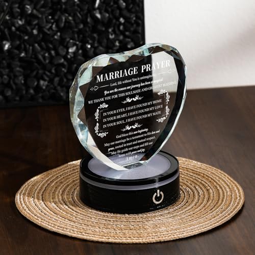 K9 Crystal Heart - Wedding Prayer Gift for Couples,4.3x3.8 Inch - size: 4.3x3.8 in - Heart Shaped