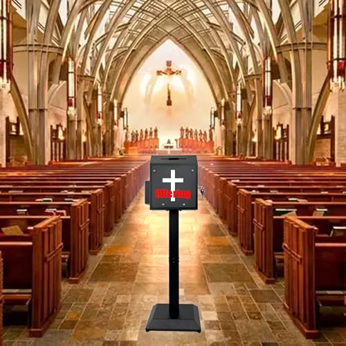 Floor Standing Suggestion & Offering Box with Locking Door - color: Black