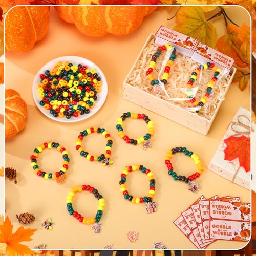 Soulchen 24 Sets Thanksgiving Fall Beads Bracelets Craft Kit Autumn DIY - style: Thanksgiving