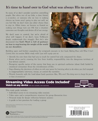 Making Peace with What I Can't Control Bible Study Guide plus Streaming Video: Find Relief from the Exhaustion of Overthinking, Trying to Fix Others, and Wanting to Figure It All Out
