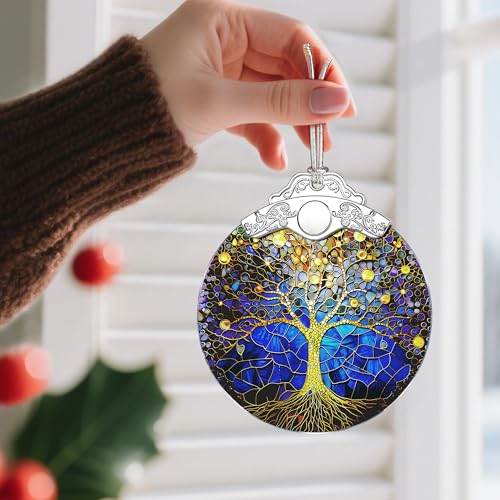 Tree of Life Stained Glass Ornament - Christmas Decorations for Tree | Christmas Ornaments | Holiday Ornament – Holiday Party Gifts | Gift Ideas | Xmas Gift - color: Style 1-tree of Life