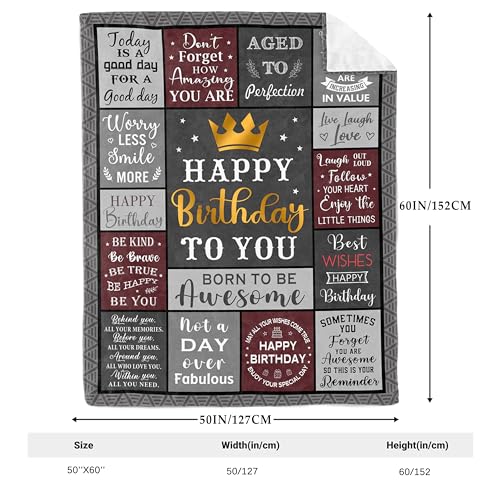 Birthday Gifts for Men/Dad/Boyfriend/Him, Dad/Husband Birthday Gifts Throw Blanket 60" X 50", Mens Birthday Gifts Ideas, Men Gifts for Birthday, Gifts for Dads Birthday - color: Grey-birthday, size: 60"x50"