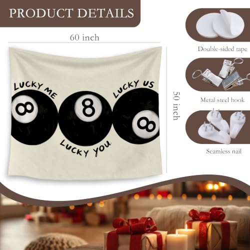 HUGANE Lucky 8 Ball Tapestry Wall Decor 50x60 Inch - color: colour-06