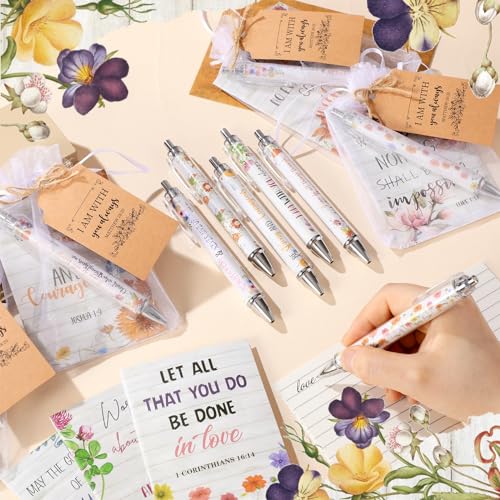 Qeeenar 200 Pcs Christian Gift Bulk Set Bible Verse, White, Floral - color: Floral, style: Floral