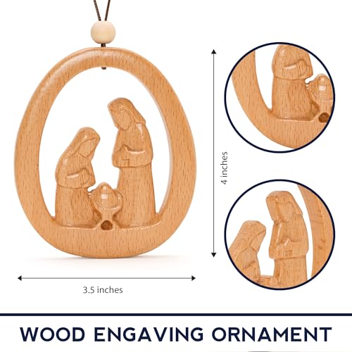 3D Nativity Scene Christmas Decorations, Natural Wood Nativity Ornaments, Christian Christmas Ornaments 2026, Baby Jesus Ornament for Tree, Christian & Catholic Religious Gifts for Women - color: 3d Nativity 1