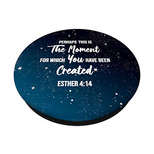 Christian Bible Verse Esther 4 14 Inspirational Blue PopSockets Swappable PopGrip