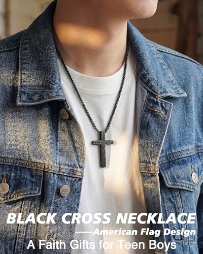 Tarsus Christian Faith Gifts - Cross Necklace for Boys Teens - style: John 1:9