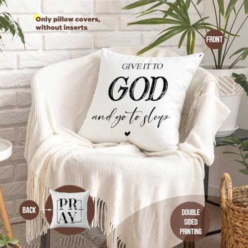 Motivational Christian Gifts Throw Pillow Covers, Retro Pillow Covers 18x18 - color: Praygod