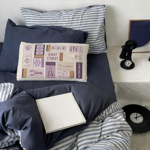 Purple Coastal Beach Decor 12x20 Pillow Cover for Purple Room Decor - color: 03-east Coast Pillow(purple)12x20