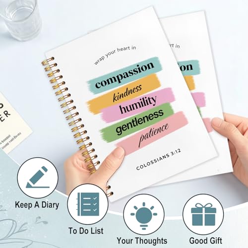 Colorful Christian Spiral Notebook 5.5x8.3 - color: White Colorful Christian