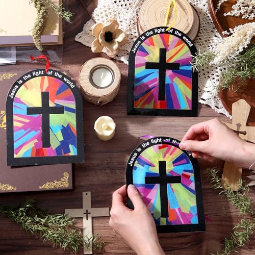 Motipuns 32 Sets Christian Crafts DIY Suncatcher Kit - style: Window