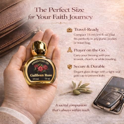 Rose of Galilee Anointing Oil for Prayer & Worship - Biblical Scented Oil for Home Altar & Church - Christian Gift from Holy Land (1/4 fl. oz - 7.5 ml) - color: 1/4 Fl. Oz - 7.5 Ml