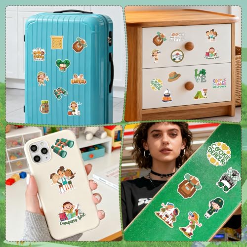 Cute Girl Camping Stickers -100 Pcs Cartoon Girl Stickers, Travel Vinyl Waterproof Decals for Scrapbook Water Bottle Skateboard Laptop Journal, Party Favor Decor Supplies - style: Girl Camping