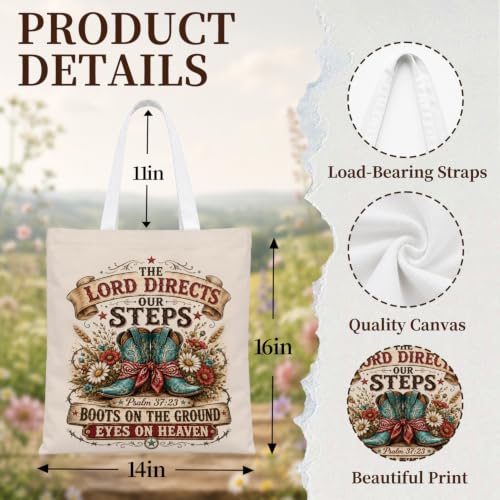 Western Cowgirl Canvas Tote Bag Cowgirl Gifts - color: Western Cowboy Theme 4
