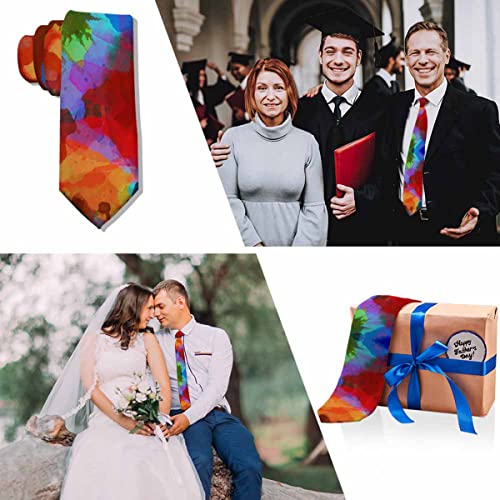 Black Dots Men's Neckties Retro Classic Circle Geometry Men's Tie for Mens Teens Business Work Casual Wedding Party - color: Mixed Colors