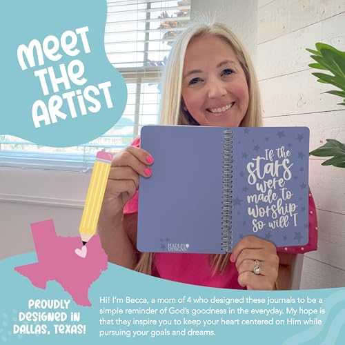 Guided Bible Study Journal for Women - Bible Journal for Women - color: Indigo Pastel Stars