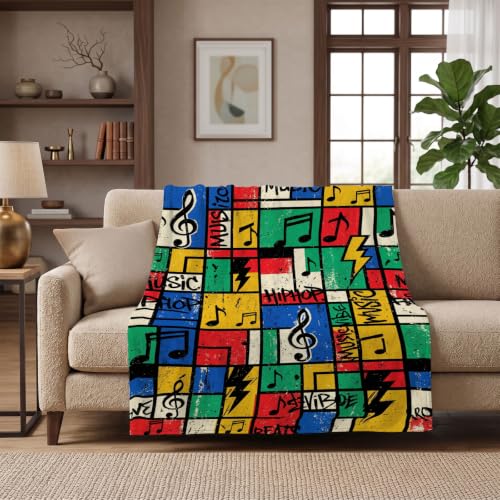 Retro Hip Hop Throw Blanket – 90s Urban Graffiti Gifts for Music Lovers - color: Tk044, size: 80"x60"