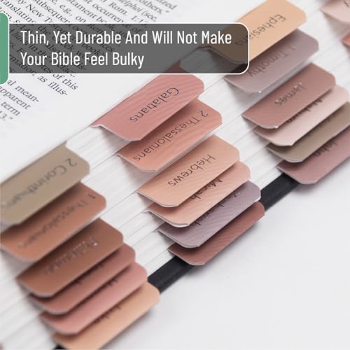 Mr. Pen- Bible Tabs, 75 pcs, Earthy Brown, Gold Foil Lettering - color: Earthy Brown