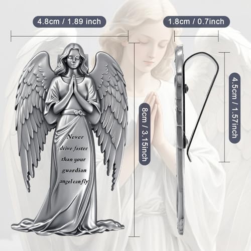 Guardian Angel Visor Clips for Cars,Reads Never Drive Faster Than Your Guardian Angel CAN Fly, New Driver Gifts, Car Accessories