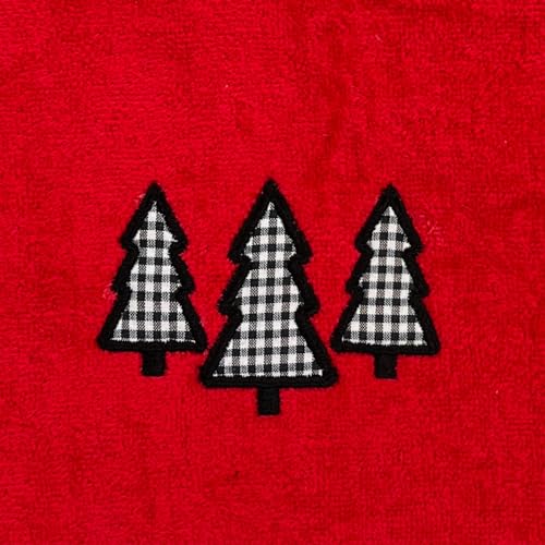Christmas Red Guest Hand Bathroom Towels, Farmhouse Checkered Tree, 16x26" - color: Farmhouse Holiday
