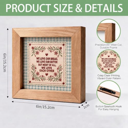 We Love Our Bread Butter Each Other Sign, Farmhouse Home Kitchen Decor - color: Bread38