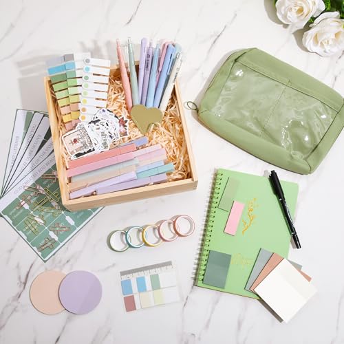 Jutom 110 Pcs Bible Journaling Supplies Bible Study Kit,Green - color: Green