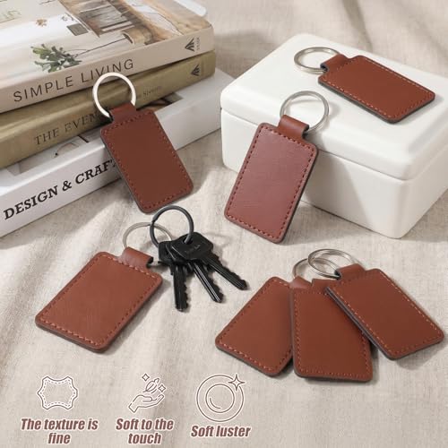 Elegaperma 15pcs Leather Keychain Blanks,Leather Keychains for Engraving