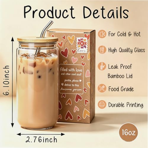 A Sweet Friendship Refreshes The Soul Christian Gifts for Women, Friendship Gifts for Women Sister Friends, Bible Verses Glass Cups Tumbler Cups W Lids Straws, Inspirational Religious Birthday Cup